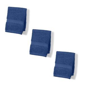 3 new INDIGO BLUE Charter Club Elite 100% Hygro Cotton 13x13 inch WASHCLOTHS